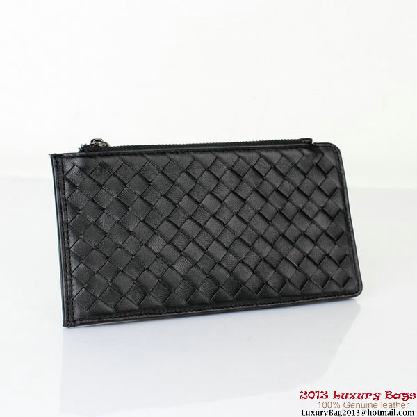 Bottega Veneta Intrecciato Light Calf Card Case BV188 Black