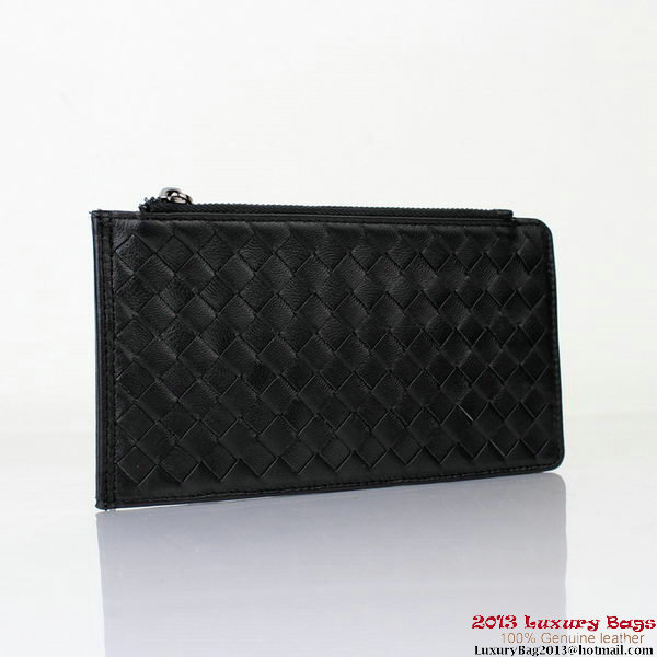 Bottega Veneta Intrecciato Light Calf Card Case BV188 Black