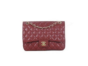 Chanel 2.55 Classic Flap Bag Bordeaux Original Cannage Patterns Leather Gold