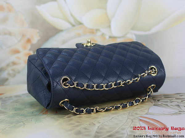 Chanel 2.55 Classic Flap Bag RoyalBlue Original Cannage Patterns Leather Gold