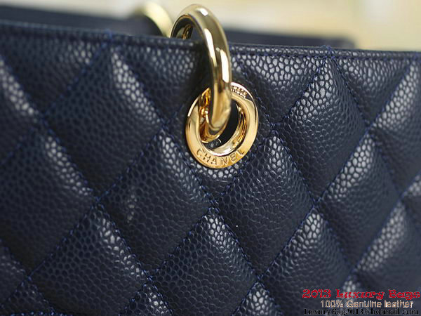 Chanel A50995 RoyalBlue Original Cannage Leather Shoulder Bag Gold