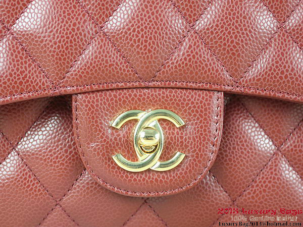 Chanel Classic Flap Bag Bordeaux Original Cannage Patterns Leather Gold