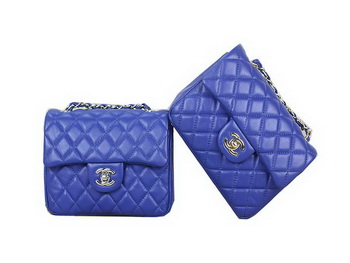 Chanel 1115 mini Classic Flap Bag Sheepskin Leather Blue