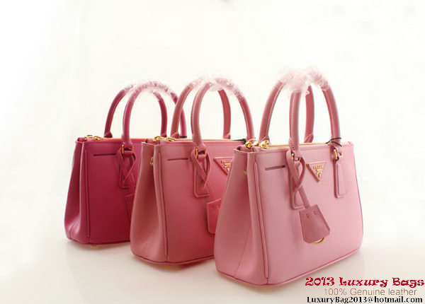 Prada BN2316 Pink Saffiano Calfskin Leather Small Bag