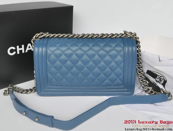 Boy Chanel Flap Shoulder Bag Original Sheepskin Leather A67086 Blue