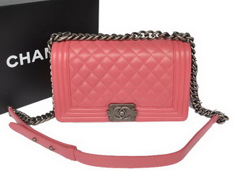 Boy Chanel Flap Shoulder Bag Original Sheepskin Leather A67086 Light Red