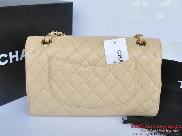 Chanel 2.55 Series Flap Bag Original Caviar Leather A1112 Apricot