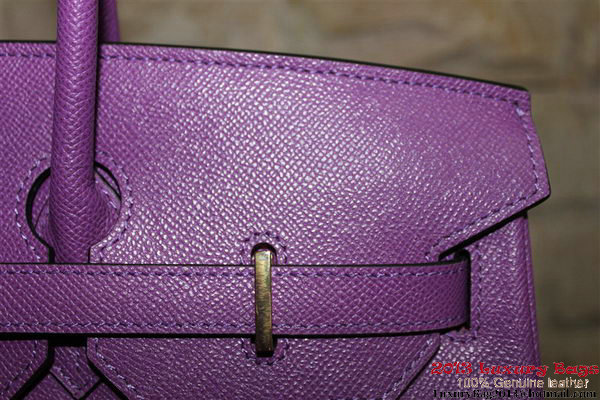 Hermes Birkin 35CM Tote Bag Purple Clemence Leather H6089 Gold