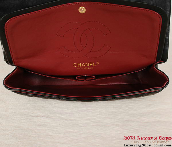 Chanel Classic 2.55 Series Bag Black Sheepskin Leather 1112 Gold