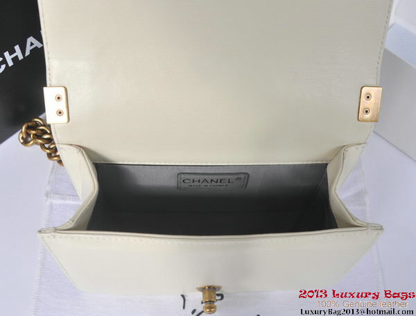 Boy Chanel Flap Shoulder Bag Python Leather A66094 OffWhite