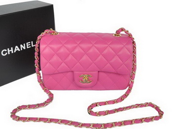 Chanel Classic Flap Bags Rose Original Sheepskin Leather A1116 Gold