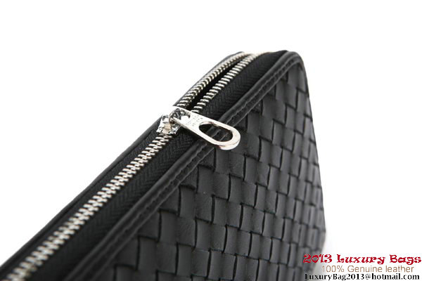 Bottega Veneta Intrecciato Nappa Zippy Wallet 115709-1 Black