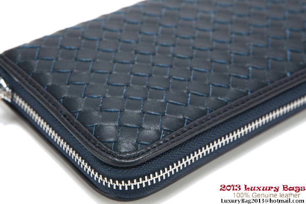 Bottega Veneta Intrecciato Nappa Zippy Wallet 115709-1 Blue Bottega Veneta Intrecciato Nappa Zippy Wallet 115709-1 Blue
