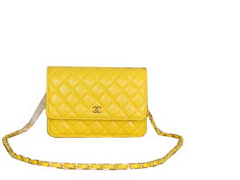 Chanel A33814 Sheepskin Leather mini Flap Bag Yellow