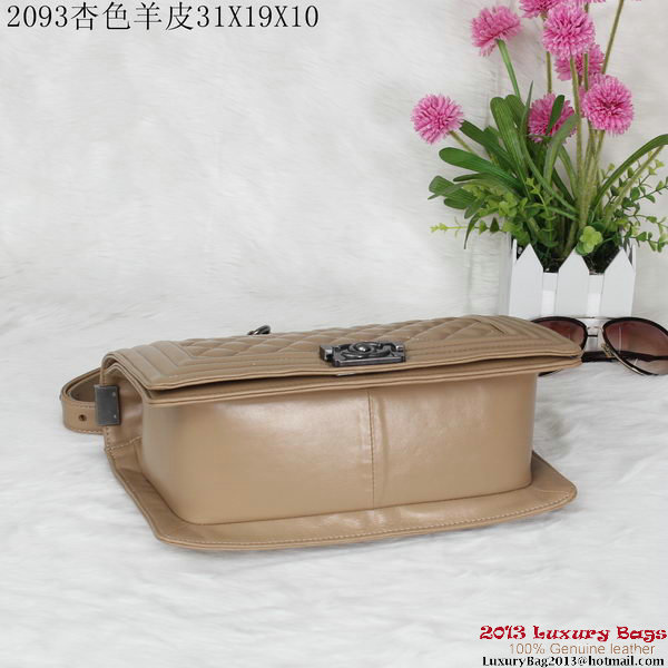 Boy Chanel Flap Shoulder Bag Sheepskin Leather A2093 Apricot