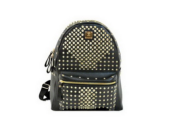 MCM Stark Backpack in Black Grainy Leather