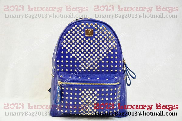 MCM Stark Backpack in RoyalBlue Grainy Leather