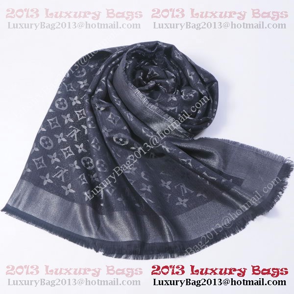 Louis Vuitton Scarves Cotton WJLV092 Black&Silver Louis Vuitton Scarves Cotton WJLV092 Black&Silver