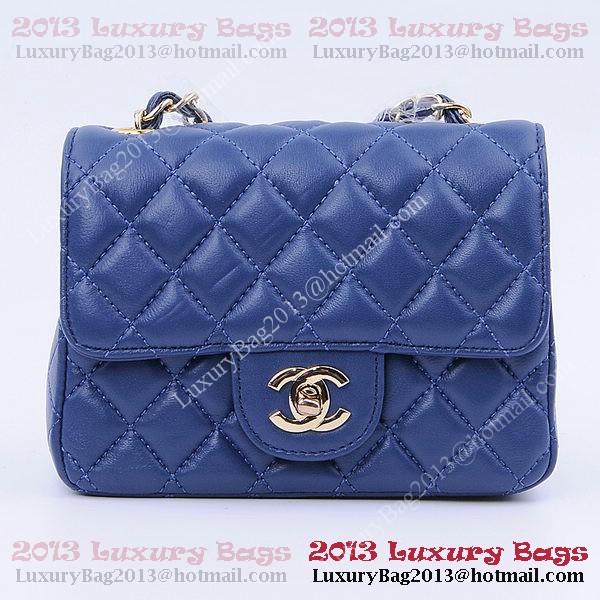 Chanel mini Classic Flap Bag RoyalBlue Sheekskin 1115 Gold