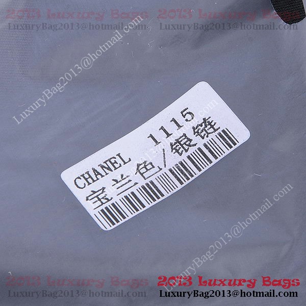 Chanel mini Classic Flap Bag RoyalBlue Sheekskin 1115 Silver