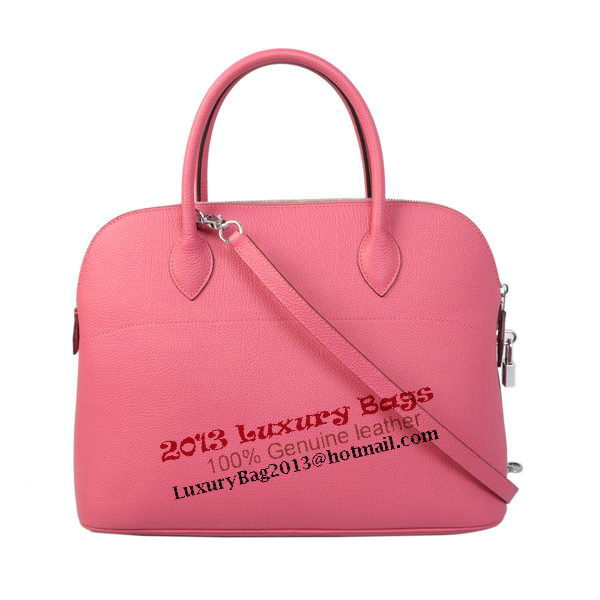 Hermes Bolide 37CM Tote Bags Calf Leather Rose