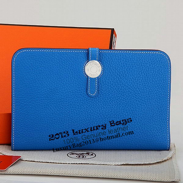 Hermes Dogon Combined Wallet A508 Blue