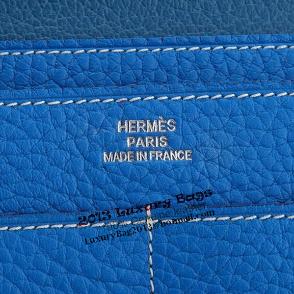 Hermes Dogon Combined Wallet A508 Blue