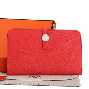 Hermes Dogon Combined Wallet A508 Light Red