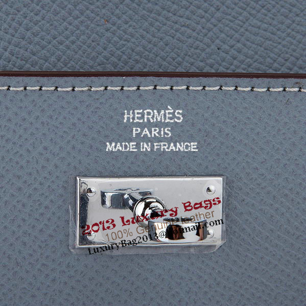 Hermes Kelly Original Saffiano Leather Bi-Fold Wallet A708 SkyBlue