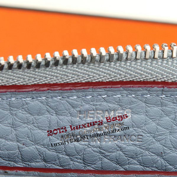 Hermes Zipper Wallet Original Leather A309 SkyBlue Hermes Zipper Wallet Original Leather A309 SkyBlue