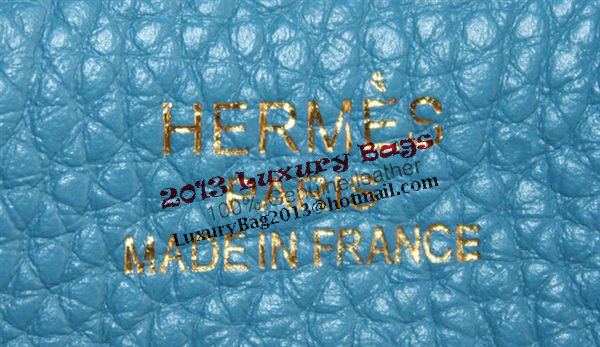 Hermes Birkin 35CM Tote Bag Light Blue Clemence Leather H6089 Gold