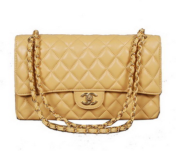 Chanel Classic Flap Bag 1113 Apricot Sheep Leather Gold