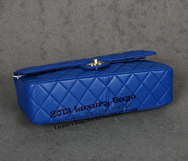 Chanel Classic Flap Bag 1113 RoyalBlue Sheep Leather Gold