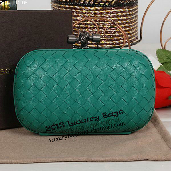 Bottega Veneta Intrecciato Sheepskin Impero Ayers Knot Clutch 11308 Green