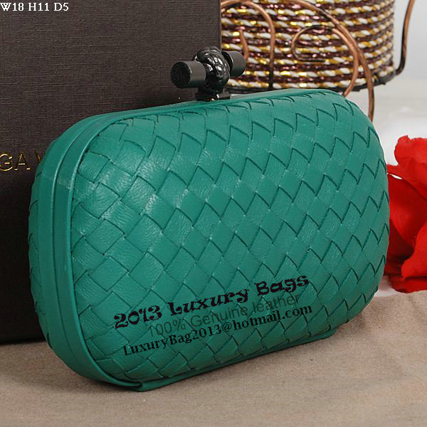 Bottega Veneta Intrecciato Sheepskin Impero Ayers Knot Clutch 11308 Green