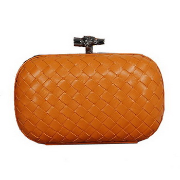 Bottega Veneta Intrecciato Sheepskin Impero Ayers Knot Clutch 11308 Orange