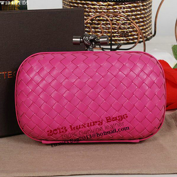 Bottega Veneta Intrecciato Sheepskin Impero Ayers Knot Clutch 11308 Rose