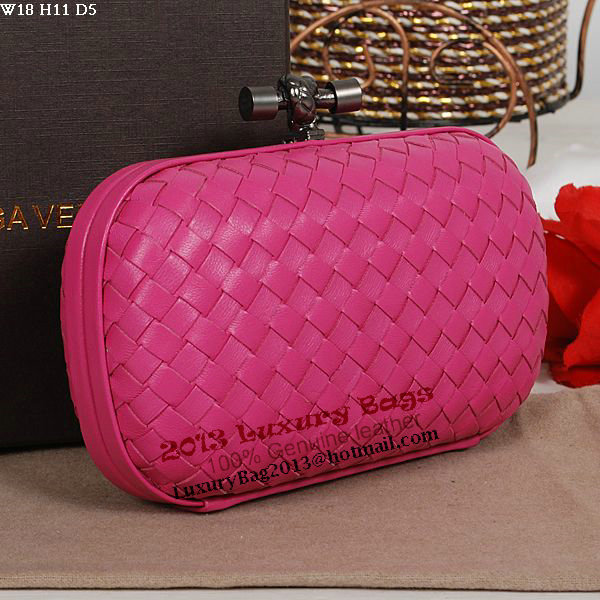 Bottega Veneta Intrecciato Sheepskin Impero Ayers Knot Clutch 11308 Rose