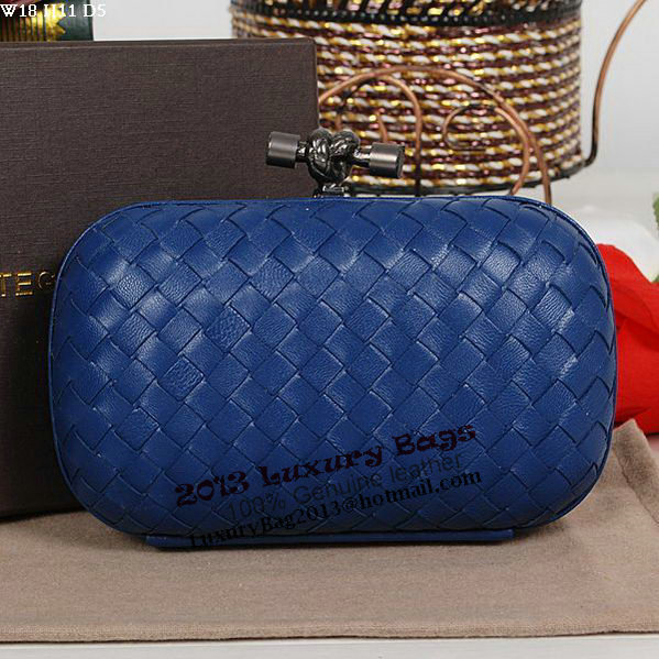 Bottega Veneta Intrecciato Sheepskin Impero Ayers Knot Clutch 11308 RoyalBlue