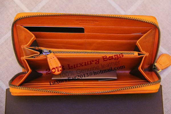 Bottega Veneta Intrecciato Nappa Zip Around Wallet 17004 Light Orange