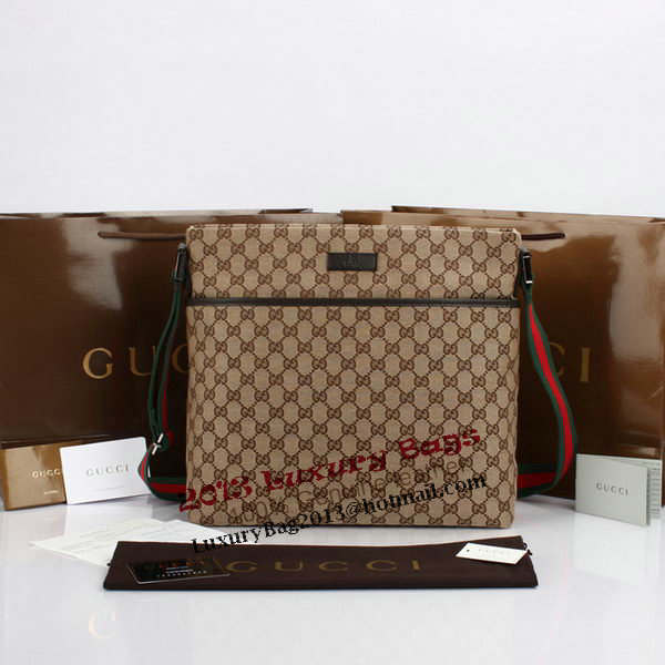 Gucci GG Canvas Medium Messenger Bag 189751 Brown