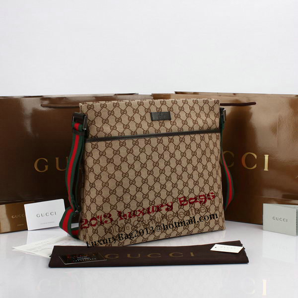 Gucci GG Canvas Medium Messenger Bag 189751 Brown