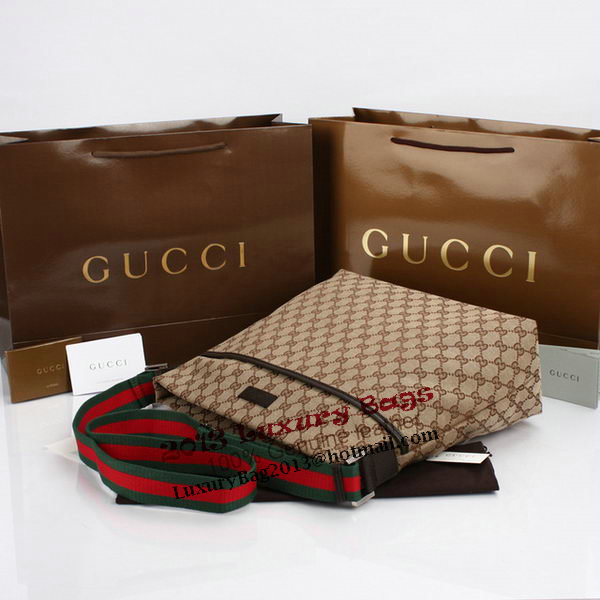 Gucci GG Canvas Medium Messenger Bag 189751 Brown