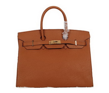 Hermes Birkin 35CM Tote Bag Camel Clemence Leather H35 Gold