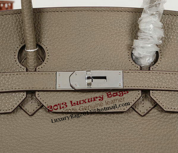 Hermes Birkin 35CM Tote Bag Gray Clemence Leather H35 Silver