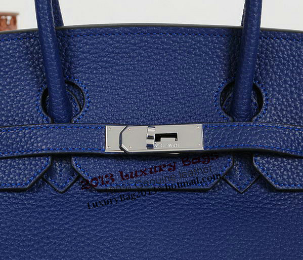 Hermes Birkin 35CM Tote Bag RoyalBlue Clemence Leather H35 Silver