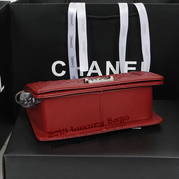 Boy Chanel Flap Shoulder Bag in Sheepskin Leather A58500 Maroon