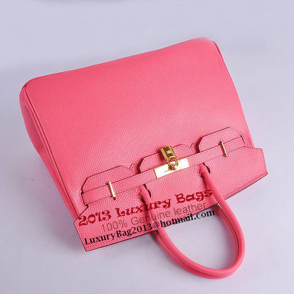 Hermes Birkin 35CM Tote Bag Pink Grainy Leather H6089 Gold