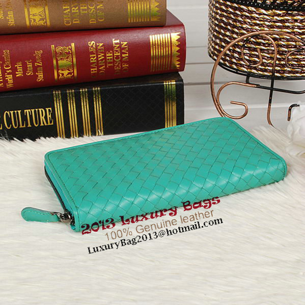 Bottega Veneta Intrecciato Nappa Zip Around Wallet BV20017 Green