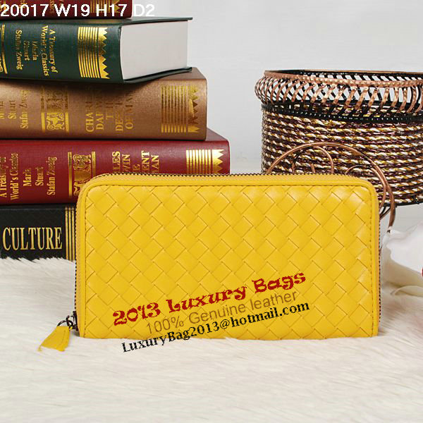Bottega Veneta Intrecciato Nappa Zip Around Wallet BV20017 Lemon